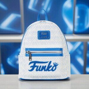 Loungefly FUNKO Funko Logo White Mini Backpack NWT